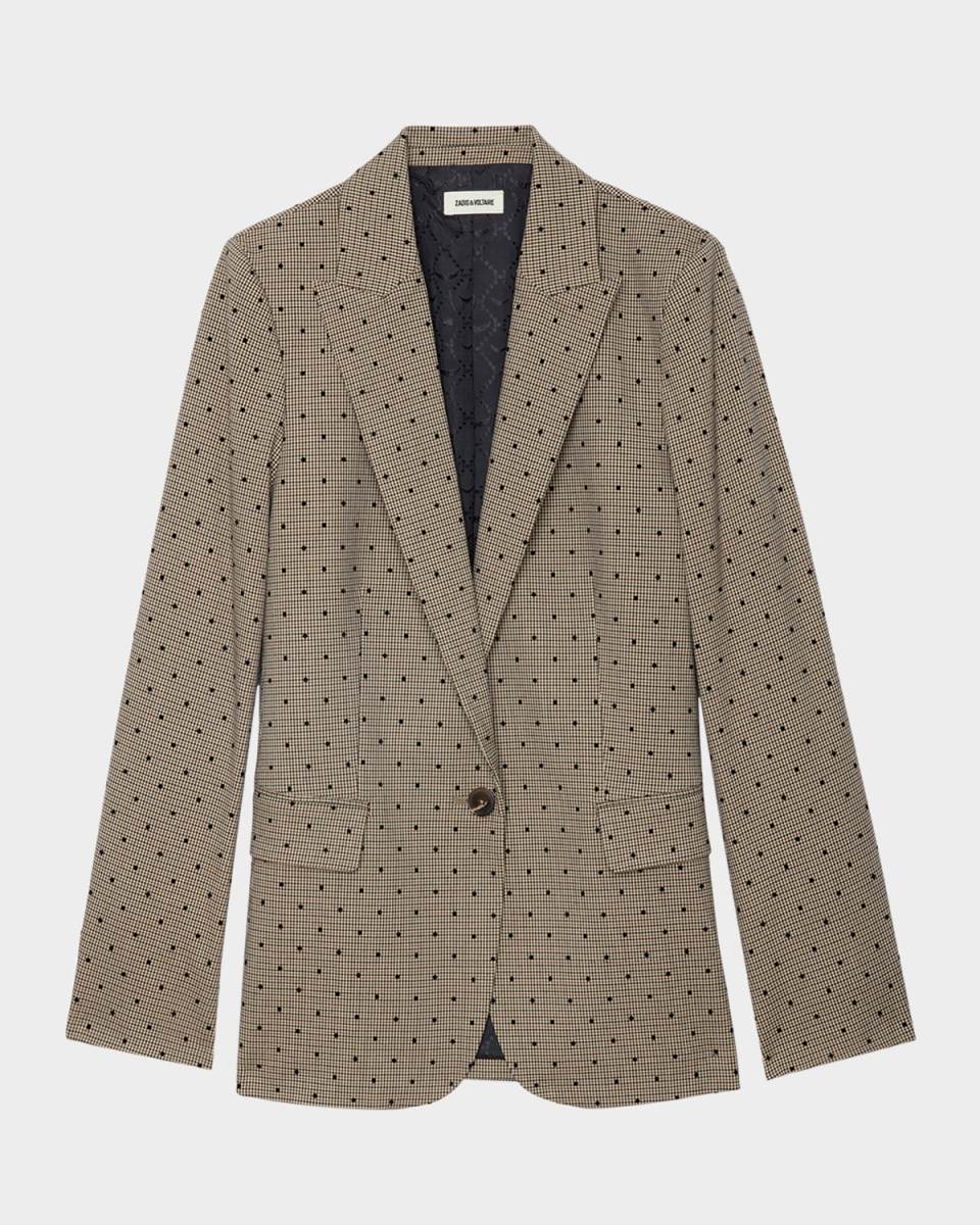 Valse Check Dots Single-Breasted Blazer